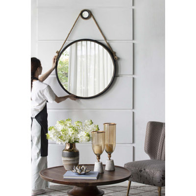 Handsome Cleveland Mirror With Rope Strap
