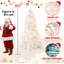 Arbre de Noël blanc 7,5 pi avec fil mémoire pré-éclairé - 450 lumières incandescentes chaudes, 1240 pointes, conception à dépliage automatique, support en métal stable, arbre de Noël artificiel en PVC-2102868546
