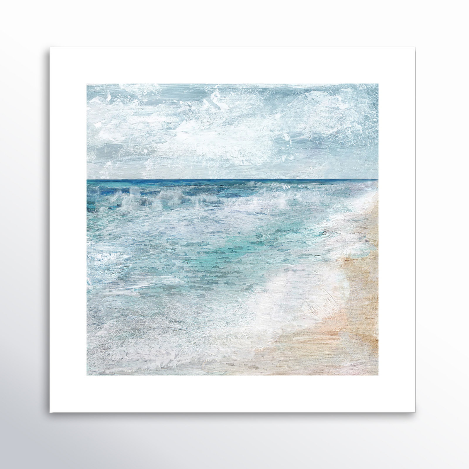Basel "Shore Walk Rolled" Painting, 20" H x 20" W x 0.1" D