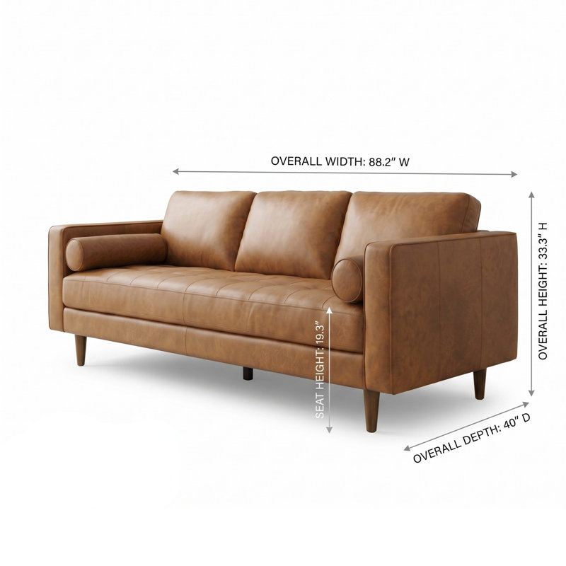 Lilla 87" Genuine Leather Sofa