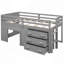 Lit mezzanine simple avec armoire et tablette-180795190
