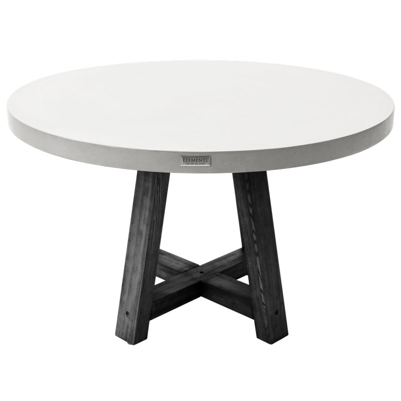 VERONA Dining Table Circular Concrete 4 - Person 122cm L In & Outdoor, Light gray, Approx. 122cm