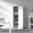 71"H Metal Garage Storage Cabinet, White Tool Steel Locking Cabinet with Doors and 4 Adjustable Shelves, Tall Cabinets for Garage Storage Systems Lockable File Cabinet for Home Office,Classroom,Pantry-967459662