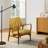 Mid-Century Modern Full-Grain Leather Solid Ash Chair-1380037453