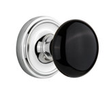 Classic Rosette with Black Porcelain Door Knob