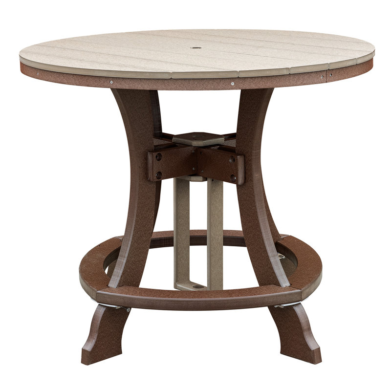 Weatherwood and Tudor Brown Recycled Poly Resin 2-Person Outdoor Dining Set