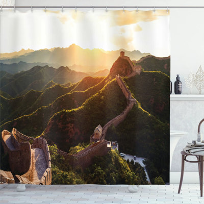 Floral Shower Curtain with Hooks Included