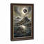" Dark Volcanoes with Gold Leaf Accents and Cracked Moon " Painting-133512383