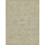 Santorini hand-knotted Wool/Silk Green Area Rug