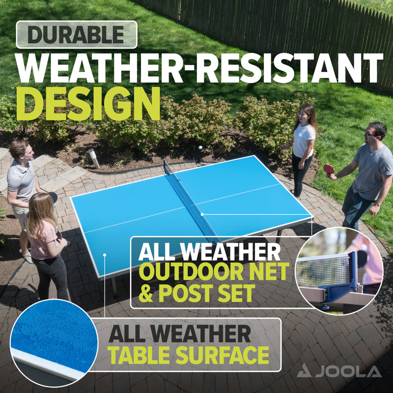 JOOLA NOVA - Outdoor Table Tennis Table with Waterproof Net Set - Quick Assembly
