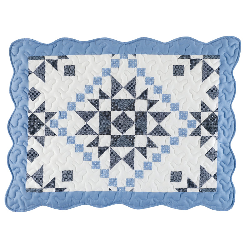 Winston Brands Classic Star Design Patchwork Scalloped Edge Pillow Sham Set (Set of 2)