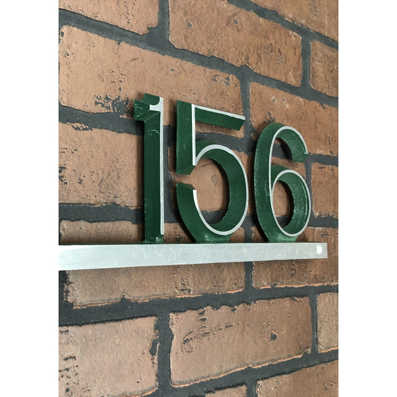 Plaque d'adresse murale 1 ligne Modern Bar, Vert forêt, Oui