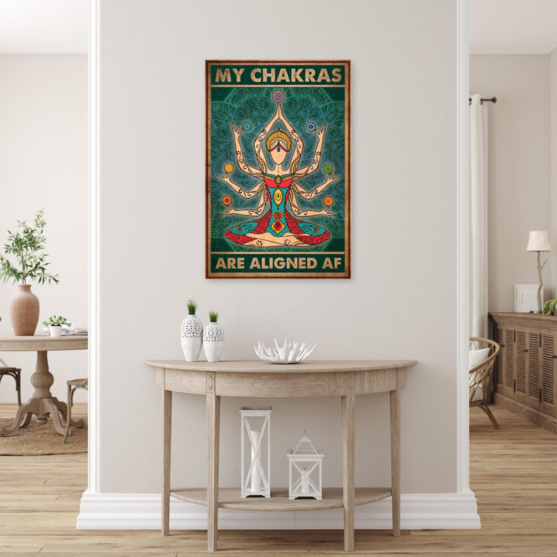 «My Chakras Are Aligned Af Vintage Yoga Meditation», impression sur toile tendue, H 36 po x l 24 po x P 1,25 po