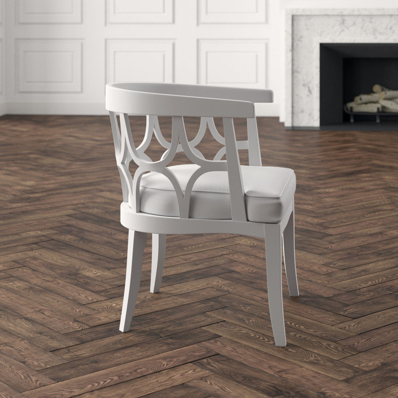 Linen Barrel Chair, White