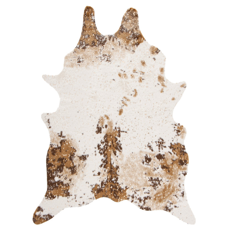 Arcisz Faux Cowhide Performance Rug, Rectangle 4' x 5'