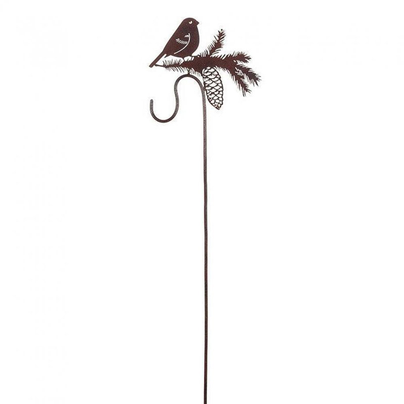 Bird & Pinecone With Hook Stake