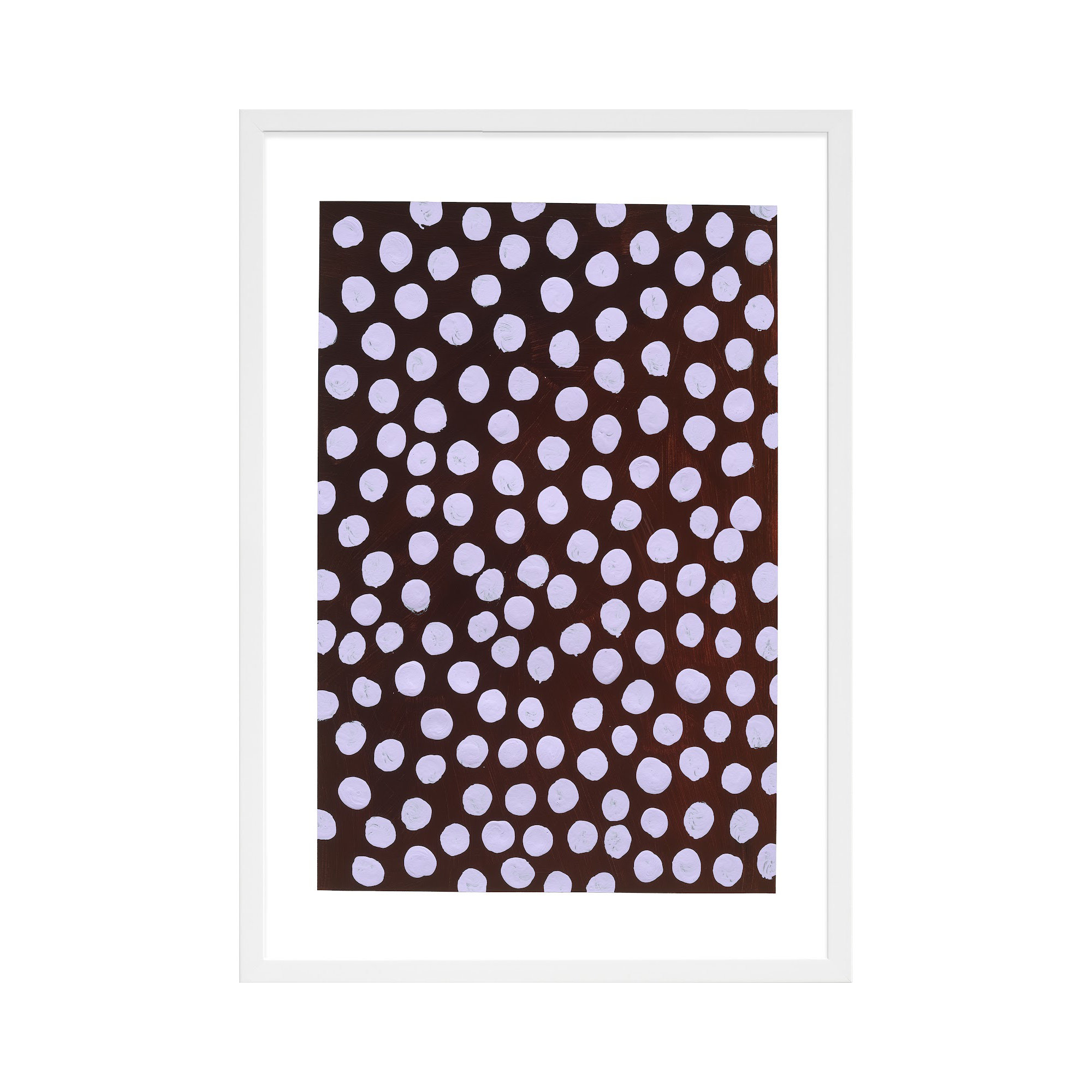 Lilac On Maroon by Michela Sorrentino, 38" H x 26.5" W x 1.25" D, White
