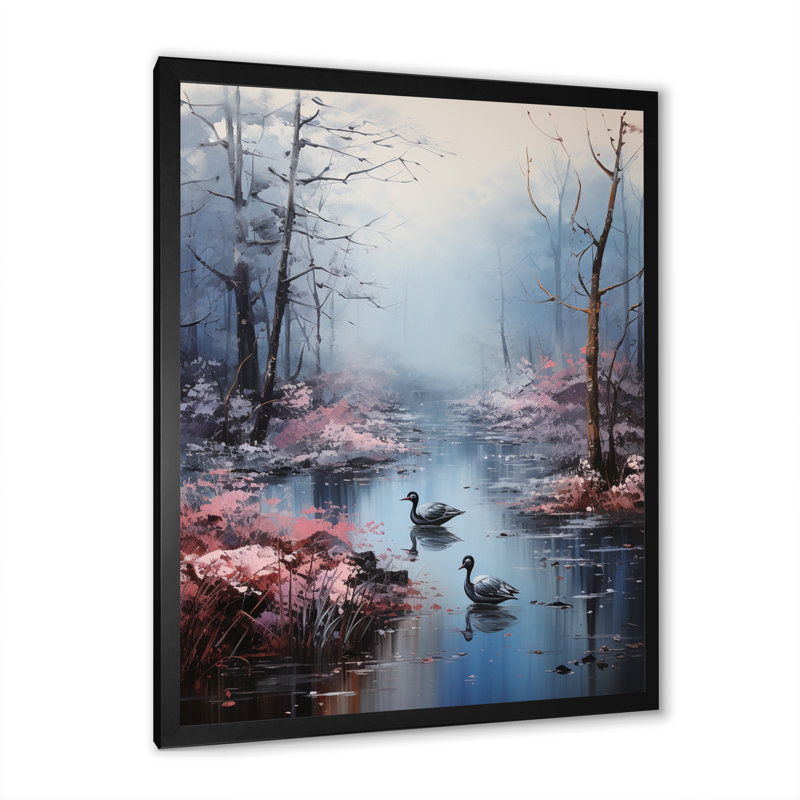 Auva, Allemagne, brume matinale, forêt, Cadre photo noir, H 20 po x l 12 po x P 1 po