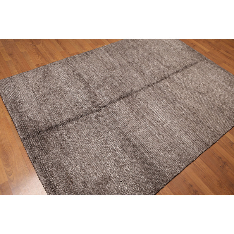 Tapis de zone 5 pi x 8 po à main one-of-kind noué la brown Wuest