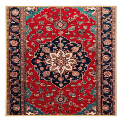 Machine Washable Persian Brown Area Rug