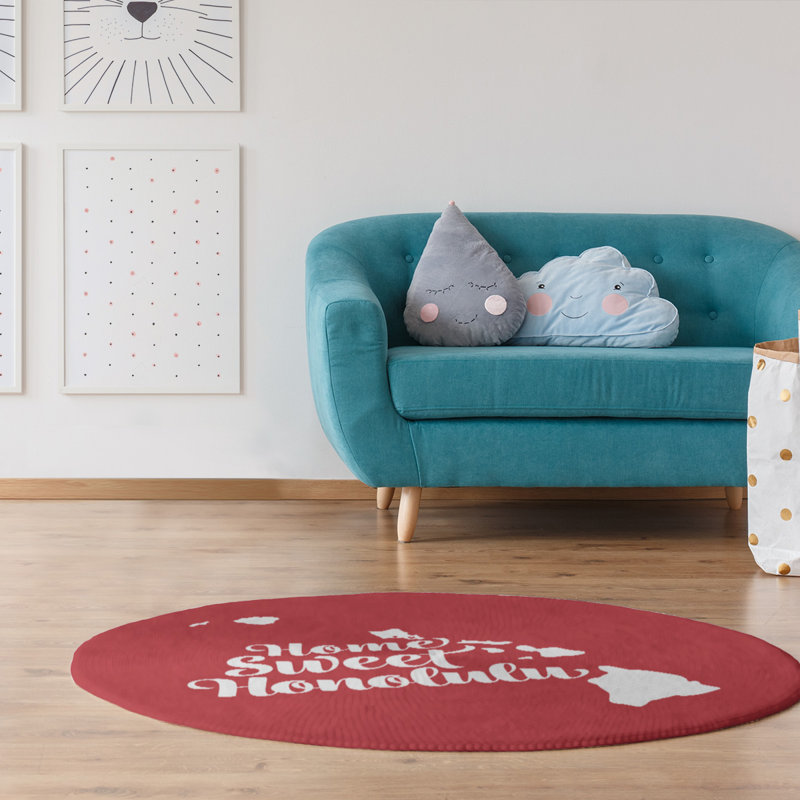 Tapis en poly-chenille honolulu hawaii, Rond 5 pi