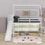 Lit mezzanine simple avec glissoire, tablettes et lumière-528118328