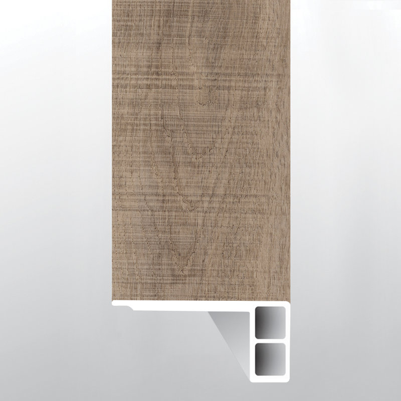 Bordure de nez de marche affleurante en vinyle de luxe, imitation noyer de pécan recyclé, 1,9 cm d'épaisseur x 239 cm de longueur x 7 cm de largeur.