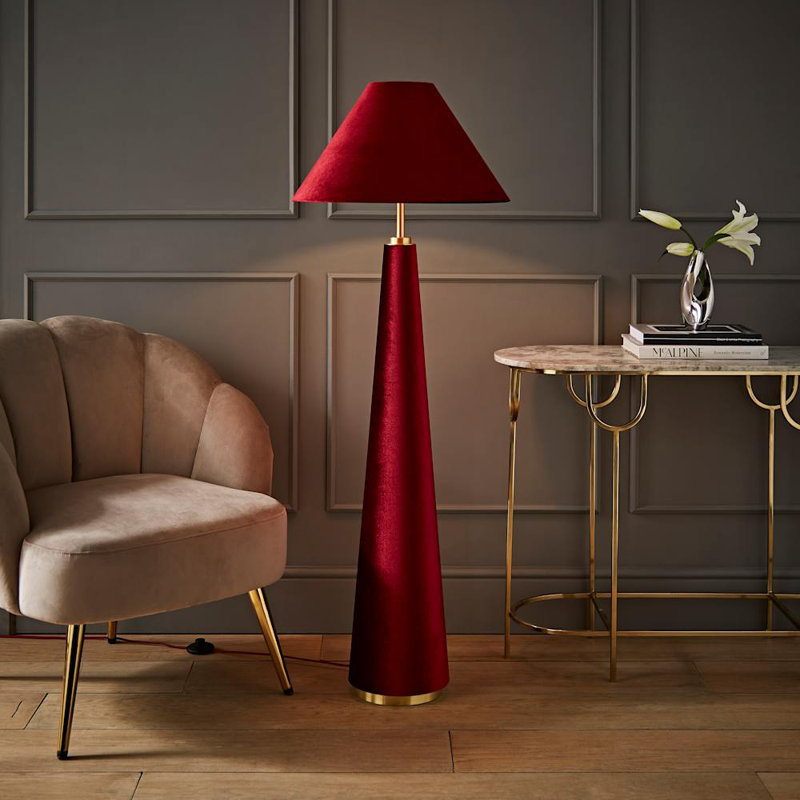 Alari 140cm Column Floor Lamp, Red, Red