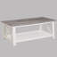 Table basse rectangulaire blanche et brun 3 et tables de bout carrées 3 - Mobilier de salon moderne