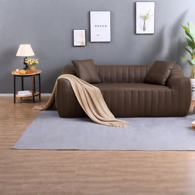 Canapés surdimensionnés à compression de 2 places, causeuse moderne en similicuir pour la maison