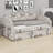 Stylish Upholstered Daybed with Pop-Up Trundle and USB Charging Function-1871052954