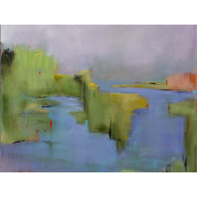 Coucher de soleil sur le marais par Jacque Gouveia - peinture encadrée