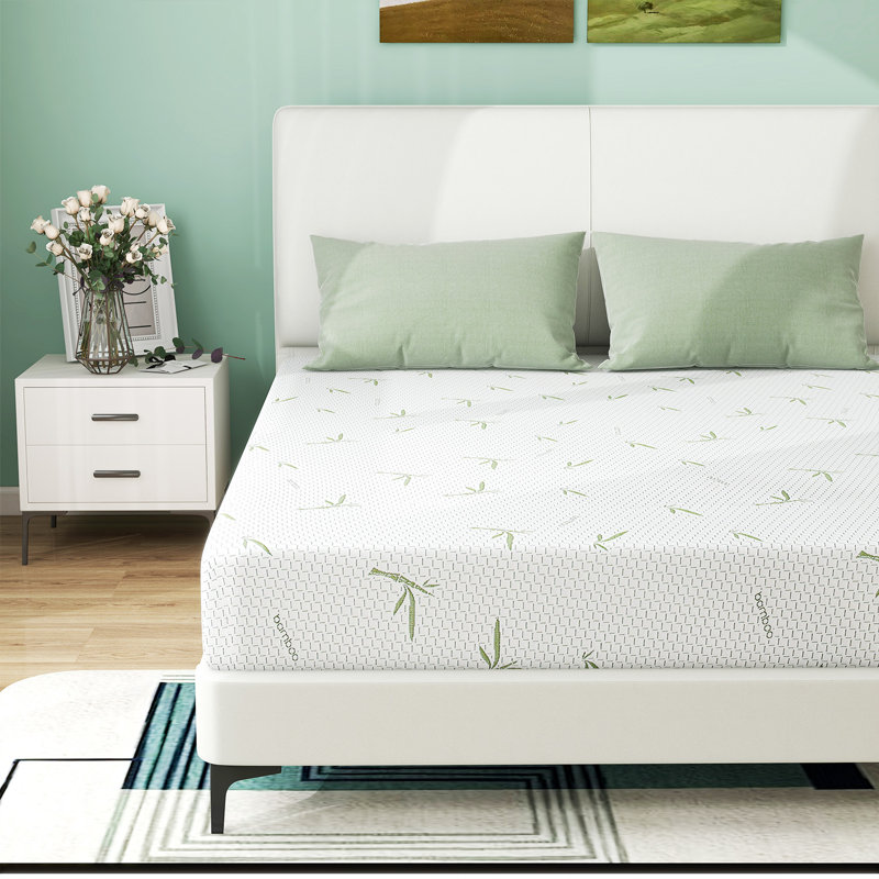 Mattress,10 Inch Memory Foam Mattress In A Box For Kids With Breathable Rayon From Bamboo Cover,Medium Firm Green Tea Gel Mattress For Bunk Bed, Trundle Bed