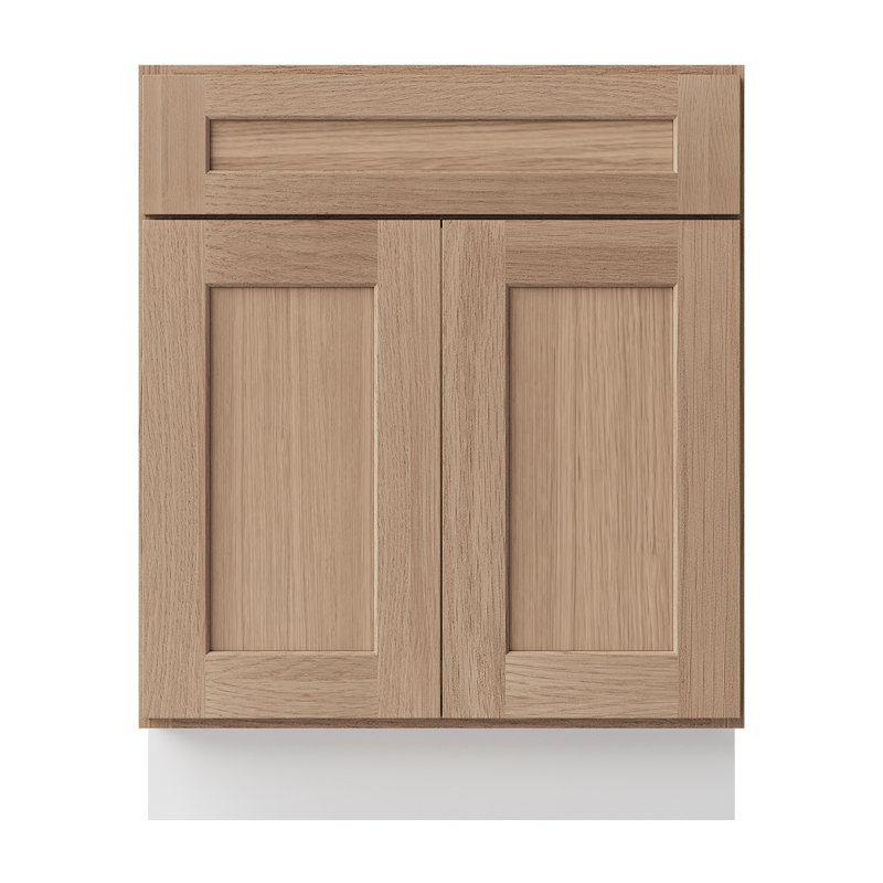 Armoire de salle de bain en bois massif prêt à assembler avec comptoir Shaker - comptoir non inclus, Chêne Redondo