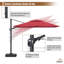 Parasol d'extérieur carré en porte-à-faux de 130 po Chasteline-86927240