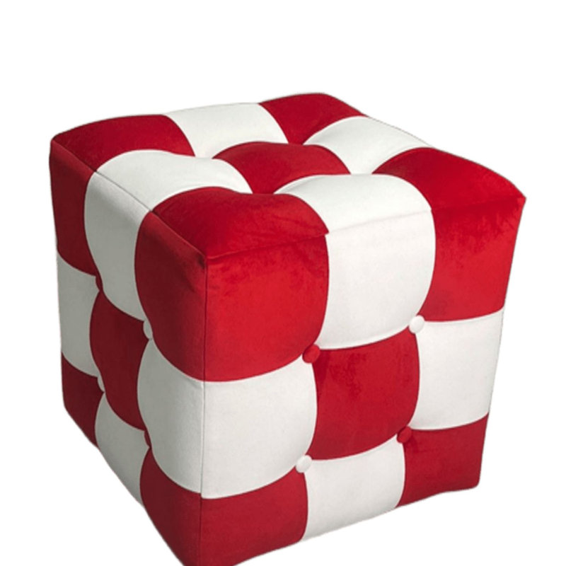 Pouf, Rouge / Blanc