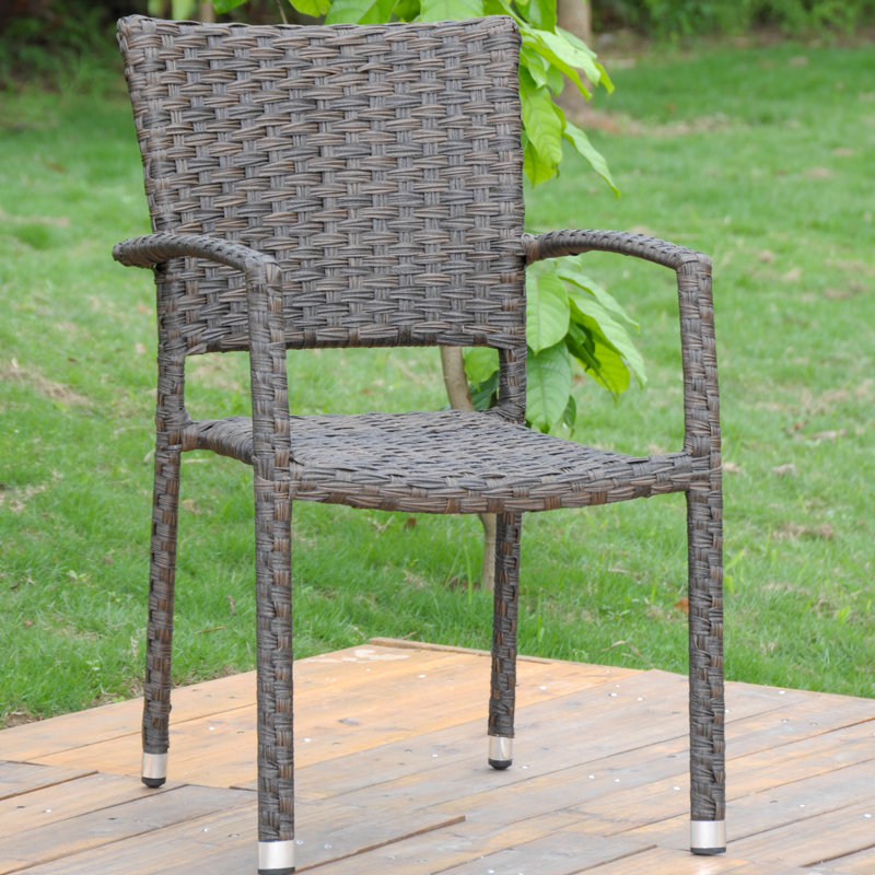 Chaise de patio empilable Douglaston, Café noir