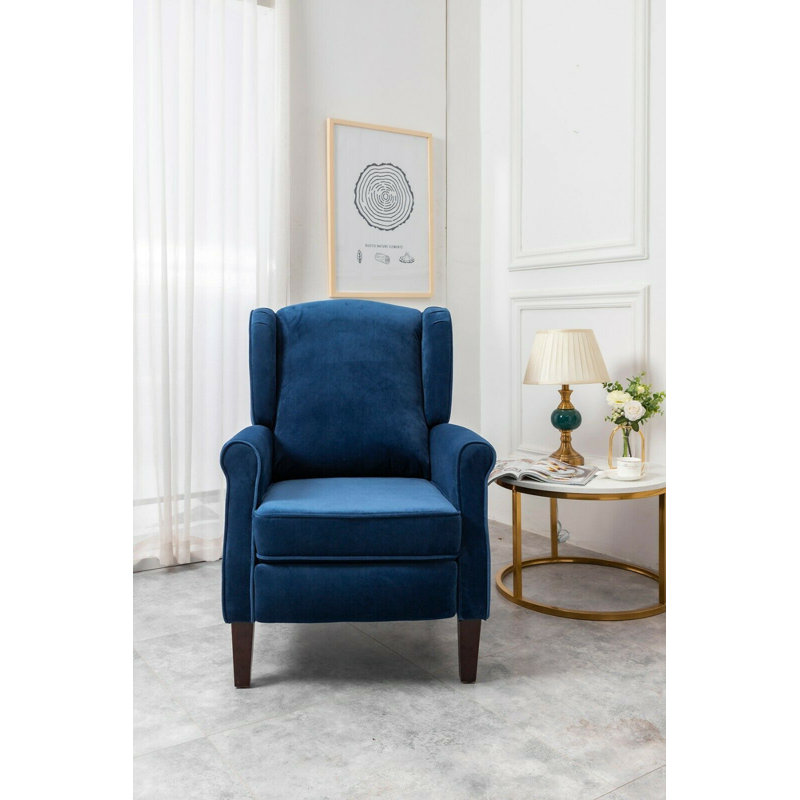 Phyllis Manual Recliner, Blue Velvet