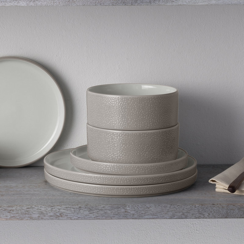 Noritake Colortex Stone 12-Piece Dinnerware Set, Service for 4, Taupe