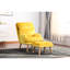 Élégant fauteuil clic-clac en tissu jaune avec rangement relaxant
