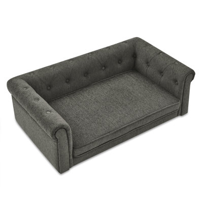 Elegant Rectangle Pet Bed For Medium And Large Dogs, Durable Elevated Dog Sofa Bed, Comfortable Dog Couch, Modern And Stylish Dog Sofa For Large Dogs,Dark Grey