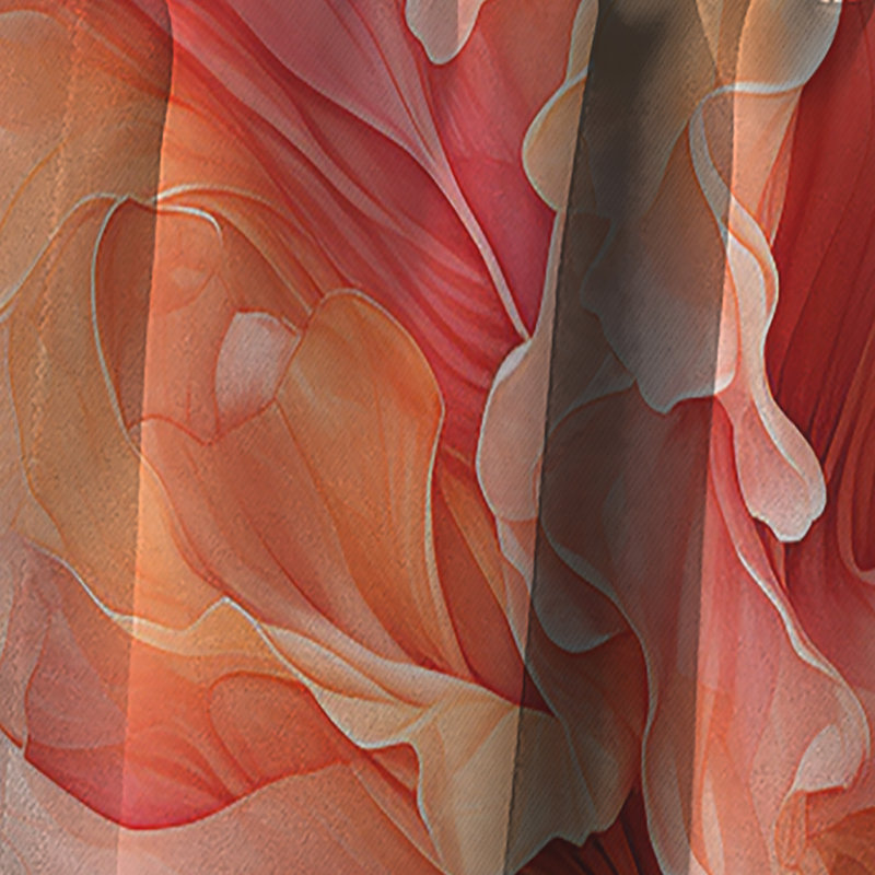 Metamorphic Dance - Abstract Spirals Velvet Blackout Abstract Curtain - 1 Panel, 52" W x 84" L