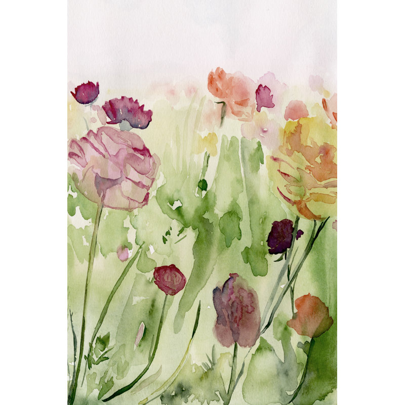 Parmi les fleurs sauvages de l'aquarelle II, H 18 po x l 12 po x P 1,25 po