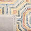 Tapis ivoire / bleu en laine touffeté à la main Deyoung-680013362