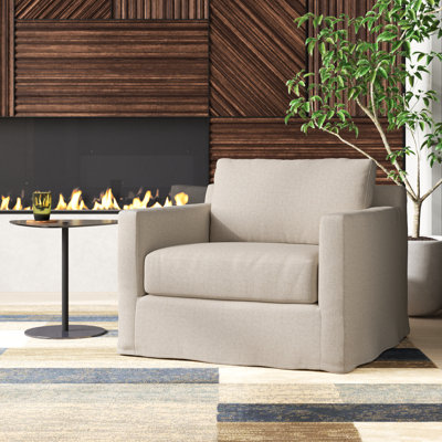 Betthezul Slipcovered Swivel Armchair