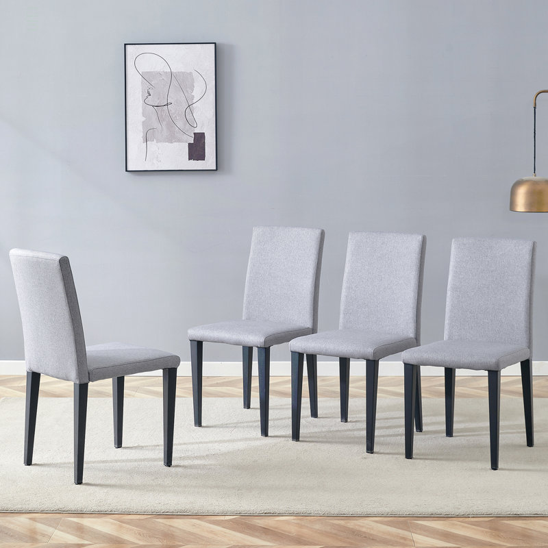 Quatre chaises de salle à manger en lin et coton, simples et polyvalentes, confortables et accompagnées. Des chaises de salle à manger exquises et polyvalentes offrent une nouvelle expérience confortable. (Ensemble de 4)