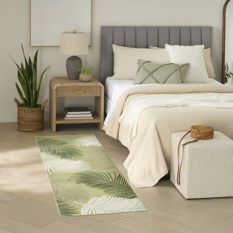 Nourison Suncoast 2' x 6' Green Tropical Rug, Green, Runner 2' x 6'