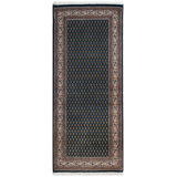 Hand-Knotted High-Quality Black and Brown Runner