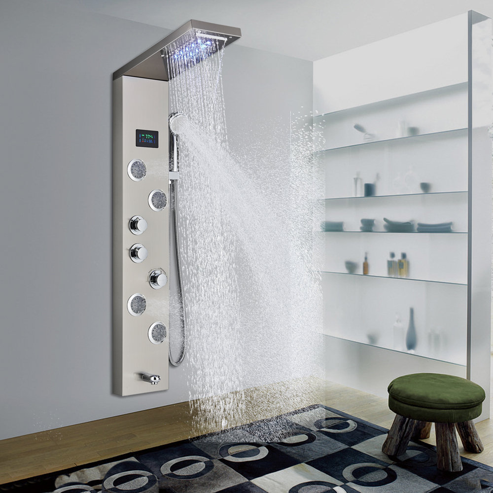 AlenArtWater 44.48'' Shower Panel with Fixed Shower Head & Reviews