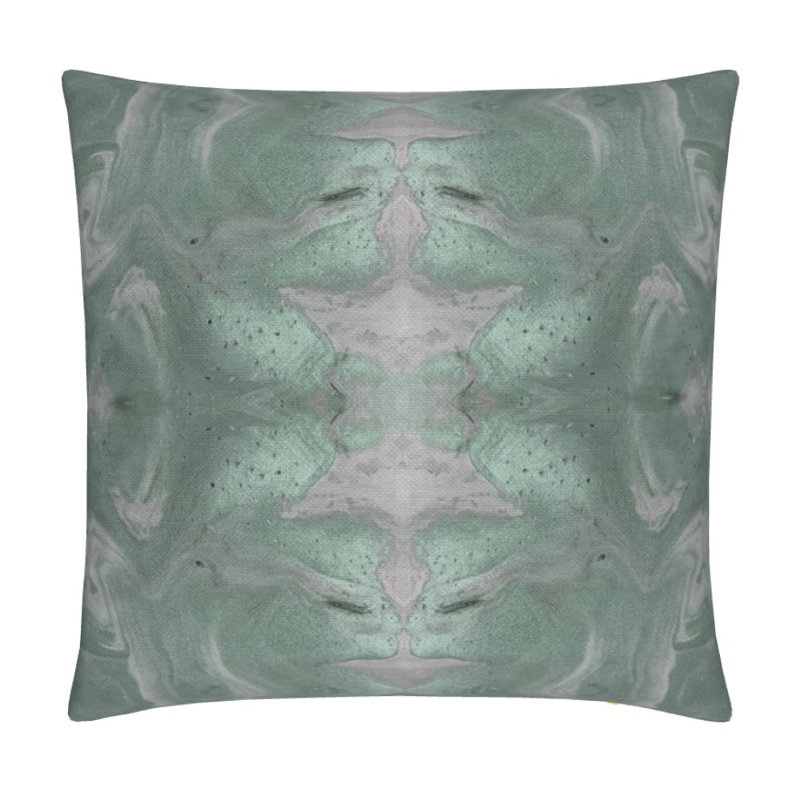 Gilt Square Pillow Cover & Insert, Jade Geometric, 22"H x 22"W